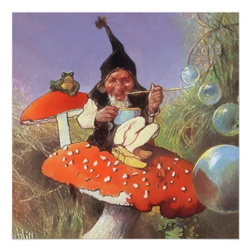 Gnome Blowing Bubbles by Heinrich Schlitt Photo Print