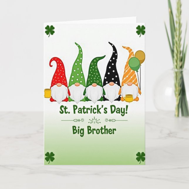 Gnome Brothers St Patricks Day Card (Front)