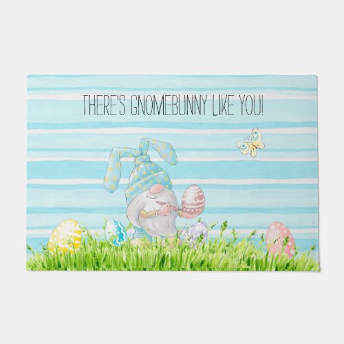 Gnome Bunny Like You Easter Doormat