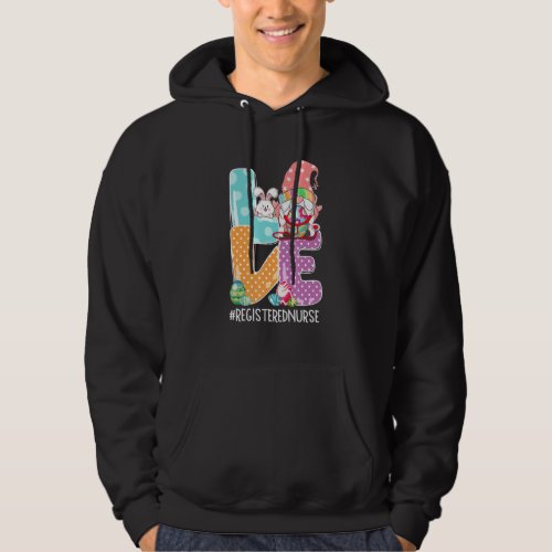 Gnome Bunny Love Registered Nurse Easter Christian Hoodie