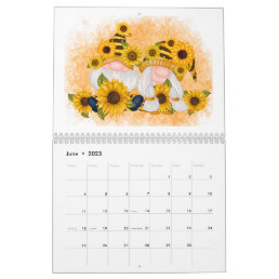 Gnome Calendar Cute Whimsical Adorable Any Year