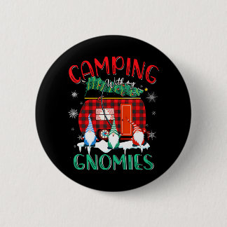Gnome Camping Gnomies Xmas Campers Tree Santa Button