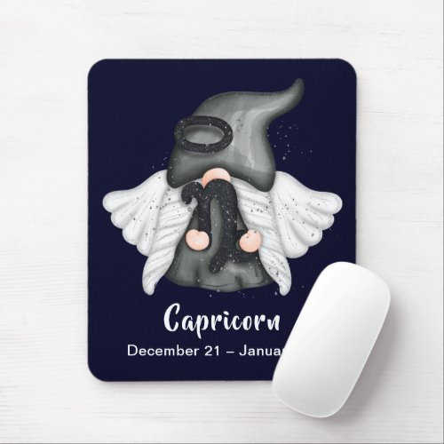 Gnome Capricorn Astrology Sign Angel Mouse Pad