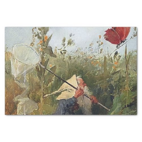 Gnome Catching Butterflies by Heinrich Schlitt Tissue Paper