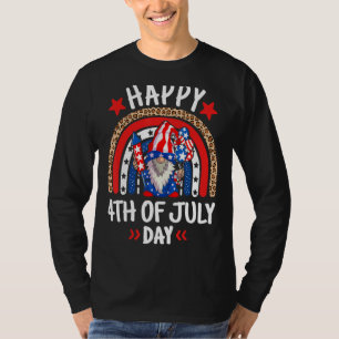 Gnome Celebrating Independence Usa Day Happy 4th O T-Shirt
