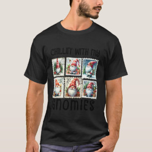 Gnome Chillin' with My Gnomies Funny Postage Stamp T-Shirt