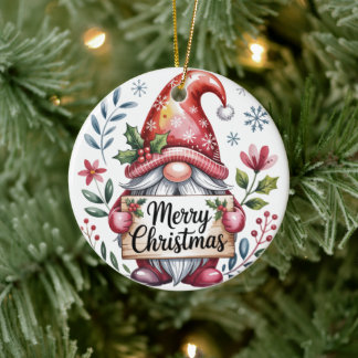 Gnome Christmas Blessings Merry Christmas Ornament