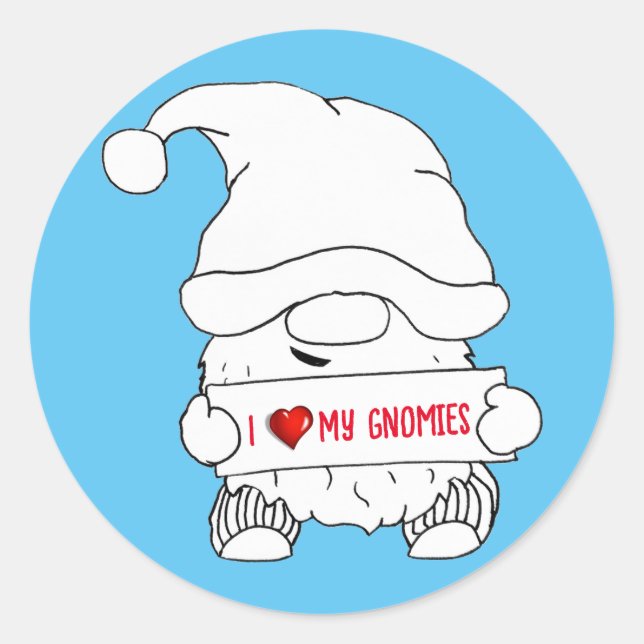 Gnome Christmas Classic Round Sticker (Front)