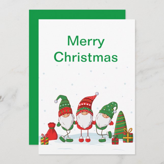 Gnome Christmas Gift Exchange  Invitation (Front/Back)