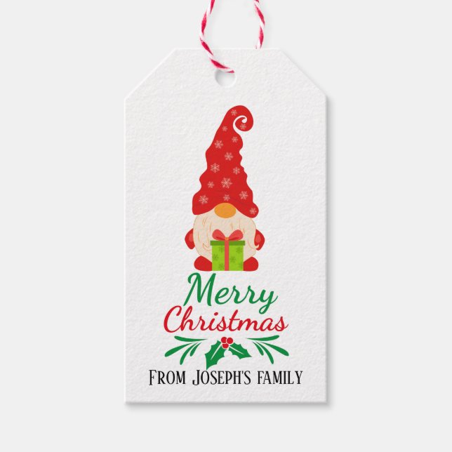 Gnome christmas  gift tags (Front)