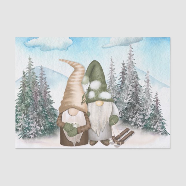Gnome Christmas, Gnome Winter Tissue Paper (Front)
