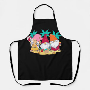 Gnome Christmas In July Cool Summer Tropical Beach Apron