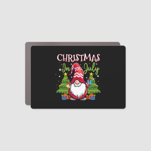 Gnome Christmas In July Shirt Cute Santa Gnomie X Car Magnet