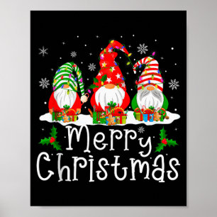 Gnome Christmas Lights Matching Family Gnome Merry Poster
