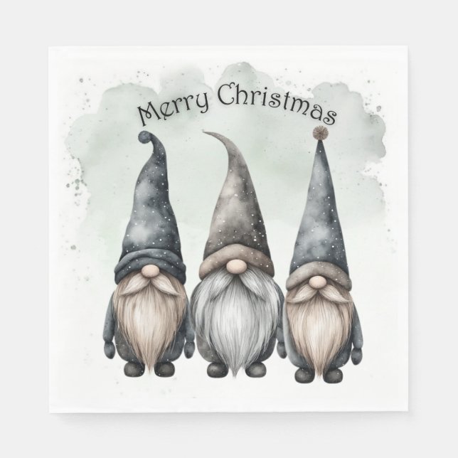 Gnome Christmas Napkins (Front)