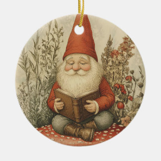 Gnome Christmas Ornament For Book Lovers