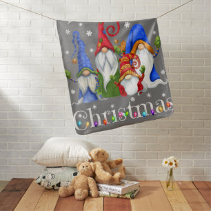 Gnome Christmas Pajamas - Garden Gnome Merry Chris Baby Blanket