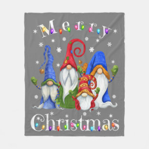 Gnome Christmas Pajamas - Garden Gnome Merry Chris Fleece Blanket