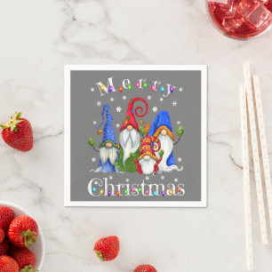 Gnome Christmas Pajamas - Garden Gnome Merry Chris Napkins