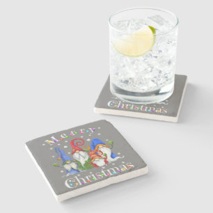 Gnome Christmas Pajamas - Garden Gnome Merry Chris Stone Coaster