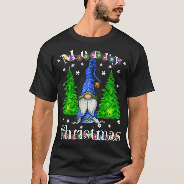 Gnome Christmas Pajamas  Garden Gnome Merry Christ T-Shirt (Front)