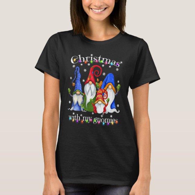 Gnome Christmas Pajamas Garden Gnome Merry Christm T-Shirt (Front)