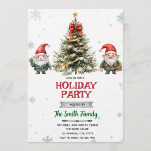 Gnome Christmas Party Invitation