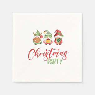 Gnome Christmas Party Napkin