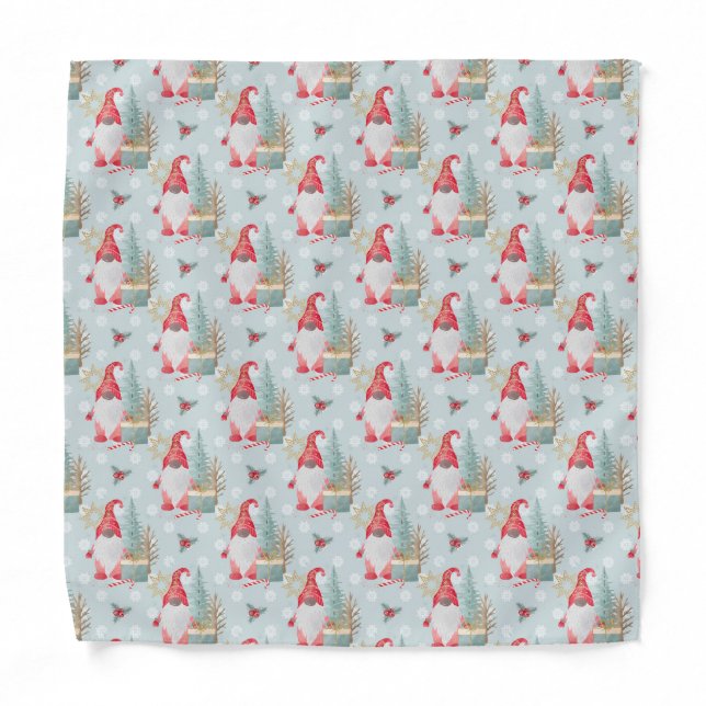 Gnome Christmas Pattern Bandana (Front)