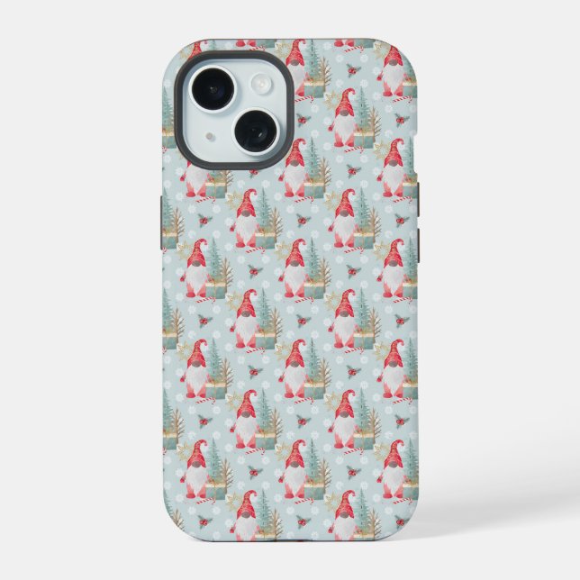 Gnome Christmas Pattern Iphone Case (Back)