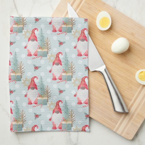 Gnome Christmas Pattern Kitchen Towel