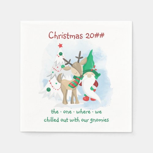 Gnome Christmas _ The One Where we  Gnomies Napkins