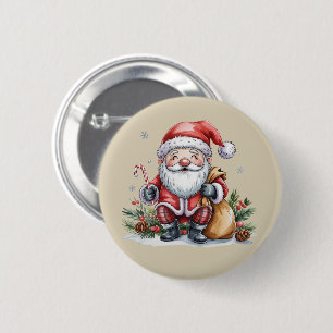 Gnome Christmas Winter Season Gnomes Lover Holiday Button