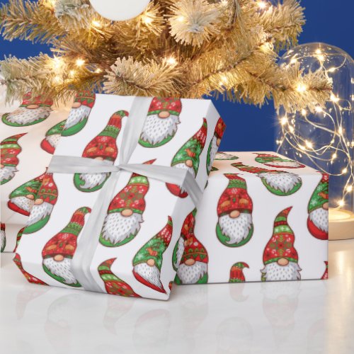  Gnome Christmas Wrapping Paper