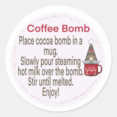 Gnome cocoa bomb sticker hot chocolate bomb label