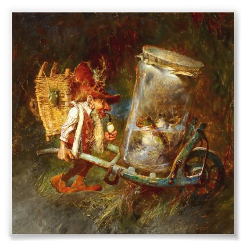 Gnome Collecting Frogs  by Heinrich Schlitt Photo Print