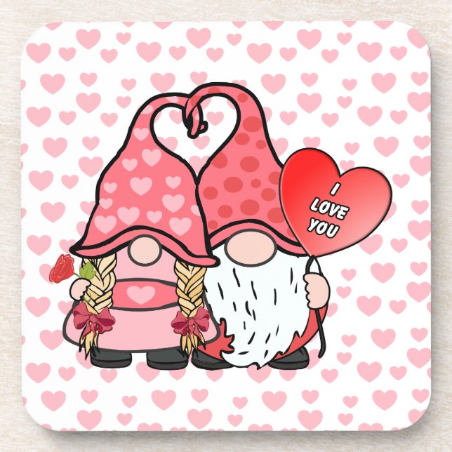 Gnome Couple Beverage Coaster (Front)