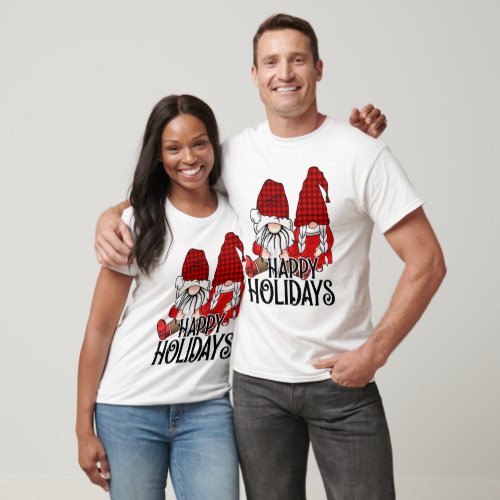Gnome couple happy Christmas T_Shirt