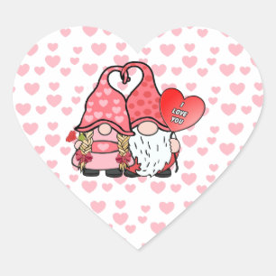 Gnome Couple Heart Sticker