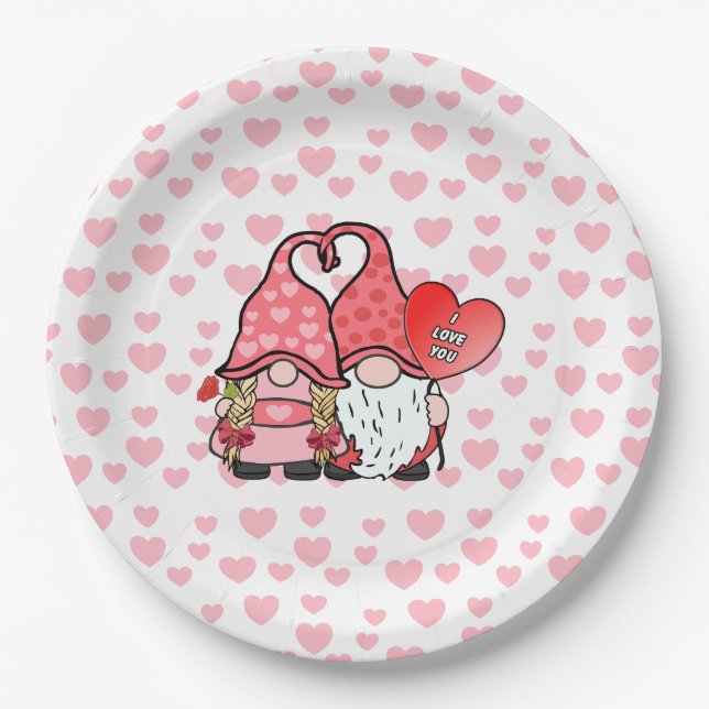 Gnome Couple Paper Plates (Front)