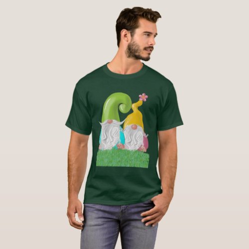 Gnome Couple Standing in the Grass Unisex T_Shirt