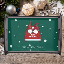 Gnome Cute Modern Redn and Green Xmas