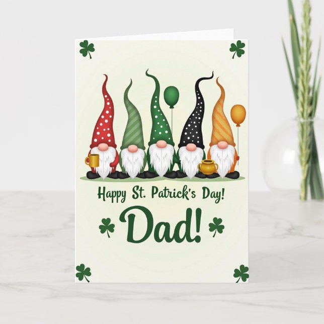 Gnome Dads Happy St Patricks Day Card (Front)