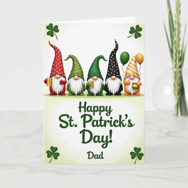 Gnome Dads St Patricks Day Card (Front)