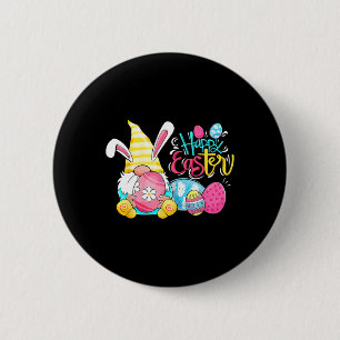 Gnome Easter Egg Hunt Gnomes Bunny Happy Easter Da Button