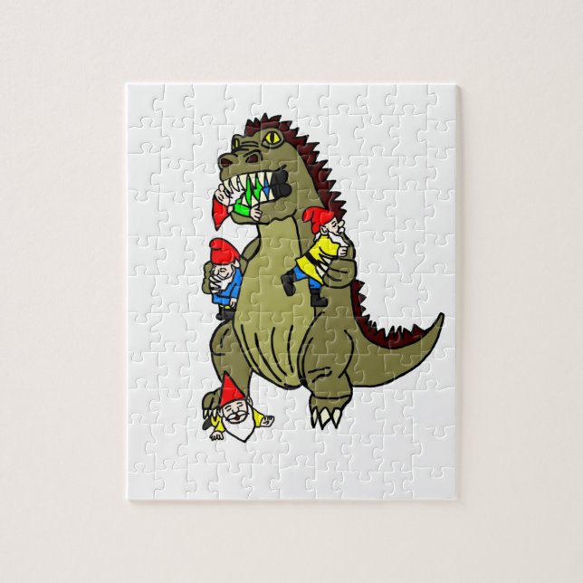 Gnome Eating Monster Jigsaw Puzzle (Vertical)