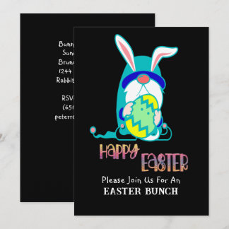 Gnome & Egg Happy Easter Brunch Invitation