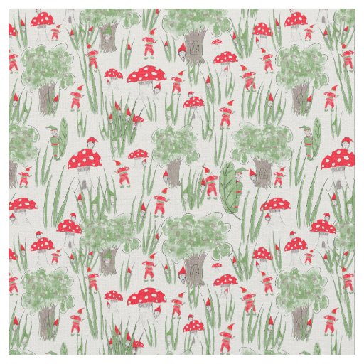 Gnome Fabric: "Gnome Hide-and-Seek" Fabric