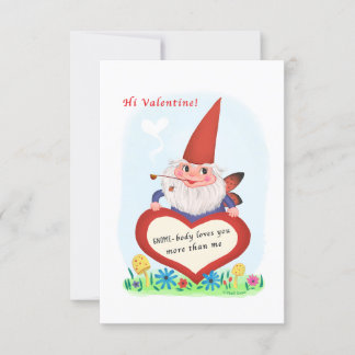 Gnome Fairy Small Traditional Vintage Valentine  Invitation