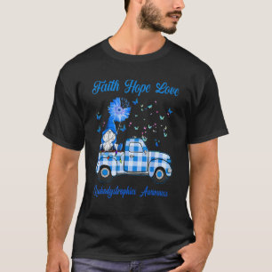 Gnome Faith Hope Love Leukodystrophies Awareness T-Shirt